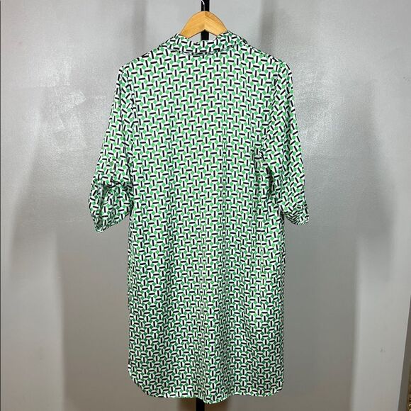 The Limited Green and White Geometric Dress - Picture 4 of 8